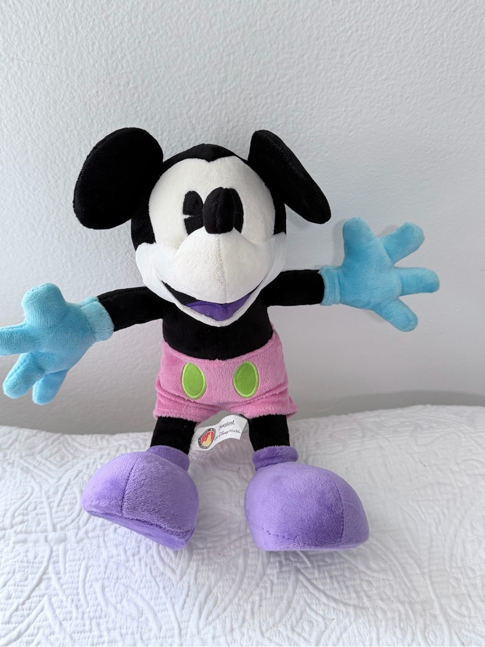 Disney Parks Mickey Mouse Plush Pastel Pink Purple Blue Disneyland Walt Disney